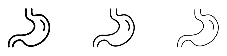 Stomach icons. Thin linear graphic pictogram for website