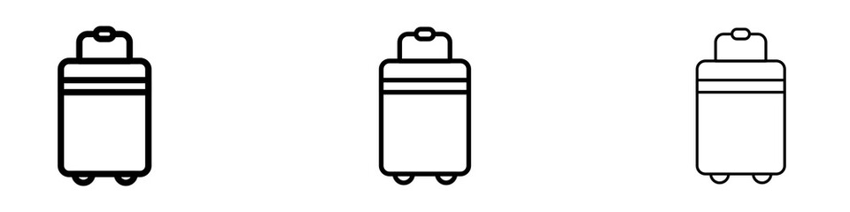 Suitcase icons. Thin linear graphic pictogram for website
