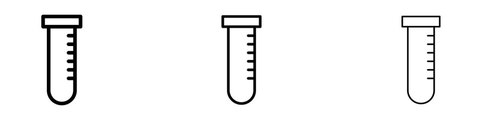 Test tube icons. Thin linear graphic pictogram for website