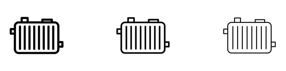 Radiator icons. Thin linear graphic pictogram for website