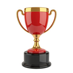 A 3D rendered trophy isolated on transparent white background.