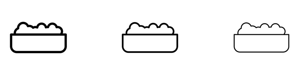Pet food icons. Thin linear graphic pictogram for website