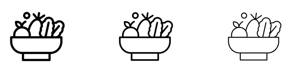 Obraz premium Salad icons. Thin linear graphic pictogram for website