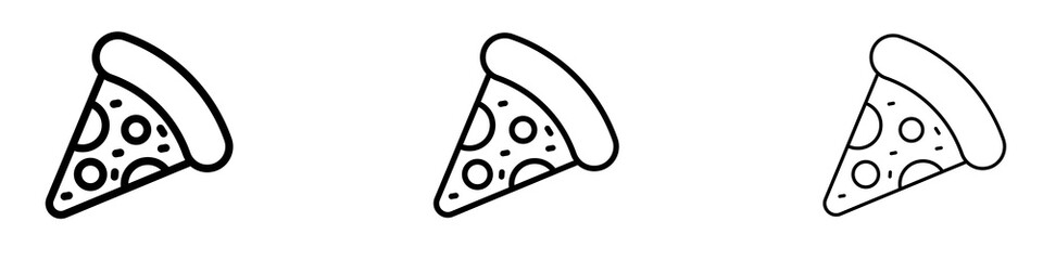 Pizza icons. Thin linear graphic pictogram for website