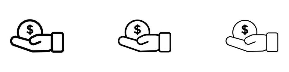 Profit icons. Thin linear graphic pictogram for website