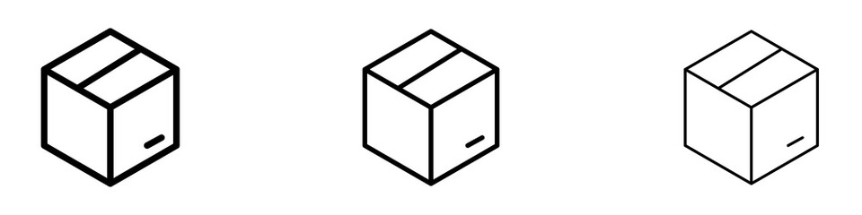 Package icons. Thin linear graphic pictogram for website