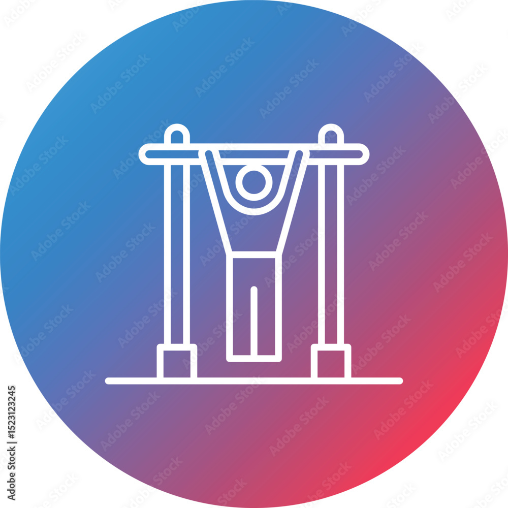 Poster pull up line gradient circle background icon