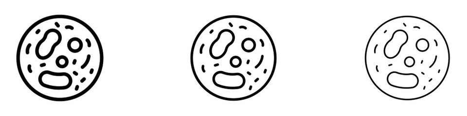 Microorganism icons. Thin linear graphic pictogram for website