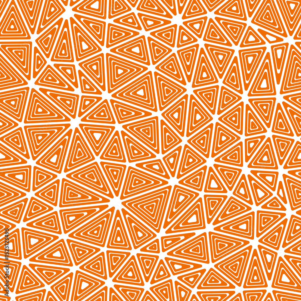 Poster abstract mosaic background. medium triangles size. multiple repeated inner triangles. solid color st