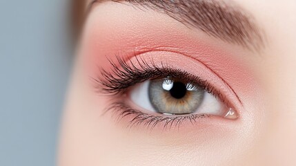 Natural makeup in macro photography  smooth skin, minimalism. 