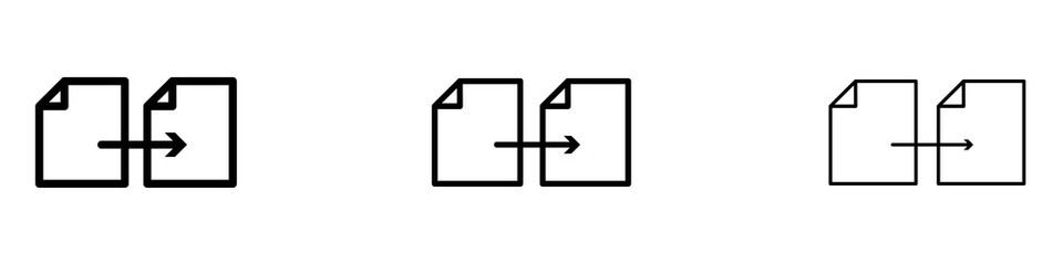 Fototapeta premium File transfer icons. Thin linear graphic pictogram for website