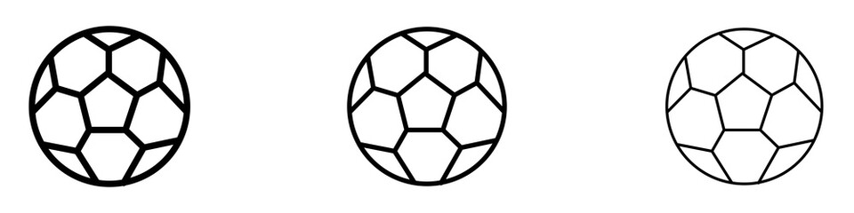 Fototapeta premium Football icons. Thin linear graphic pictogram for website