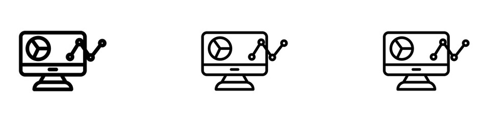 Dashboard icons. Thin linear graphic pictogram for website
