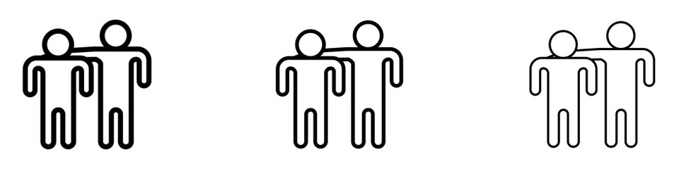 Friends icons. Thin linear graphic pictogram for website