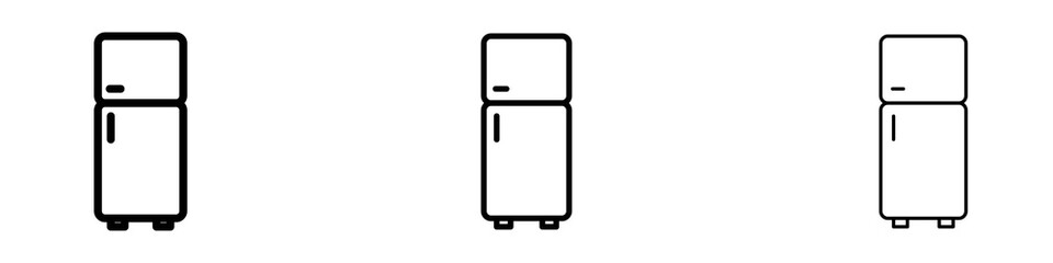 Fridge icons. Thin linear graphic pictogram for website