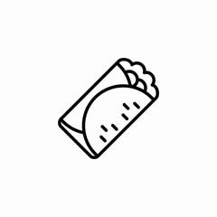 burrito wrap icon sign vector