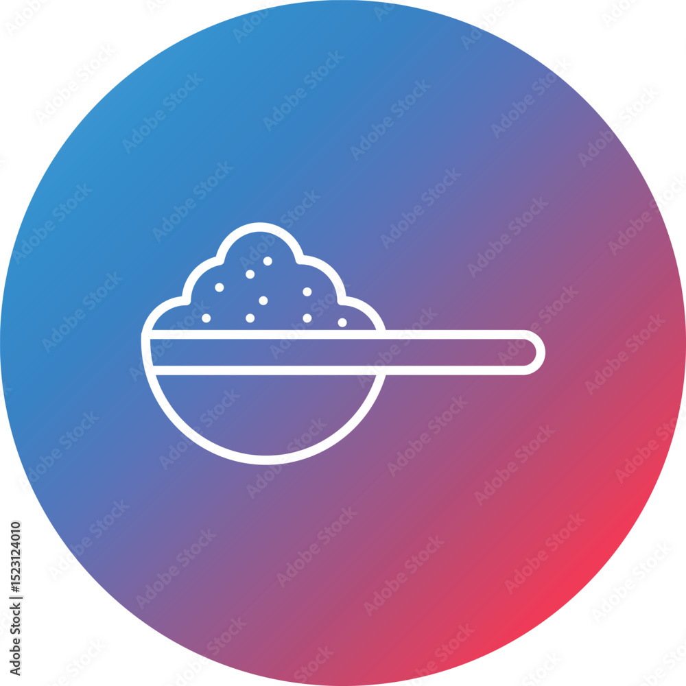 Poster measuring spoons line gradient circle background icon