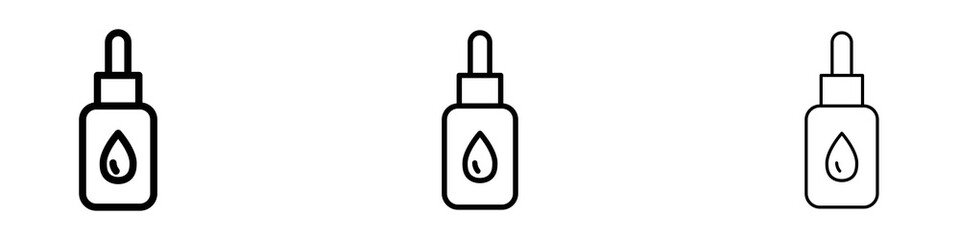 Essential oils icons. Thin linear graphic pictogram for website
