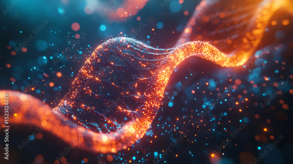 Aufkleber abstract dna molecule helix structure science background with futuristic technology design concept