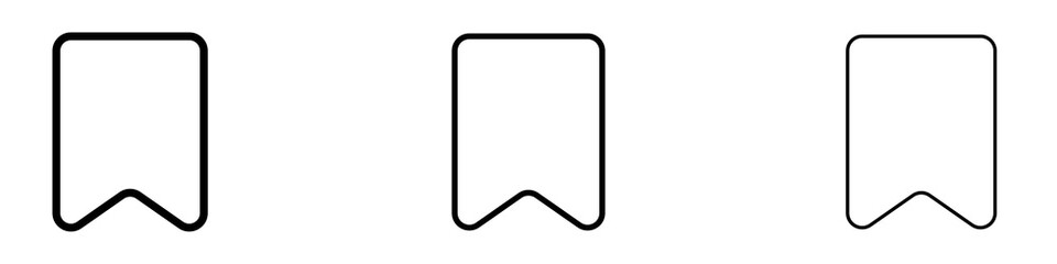 Bookmark icons. Thin linear graphic pictogram for website