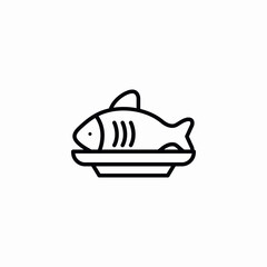fish meal icon sign vector