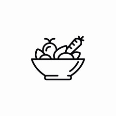 fruit bowl icon sign vector