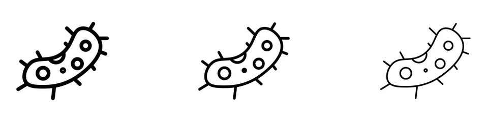 Bacteria icons. Thin linear graphic pictogram for website
