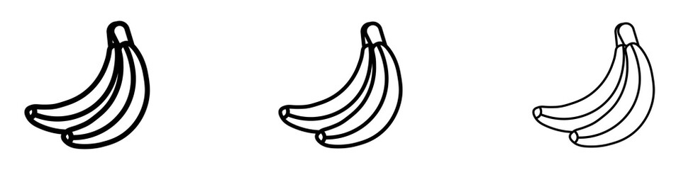 Banana icons. Thin linear graphic pictogram for website