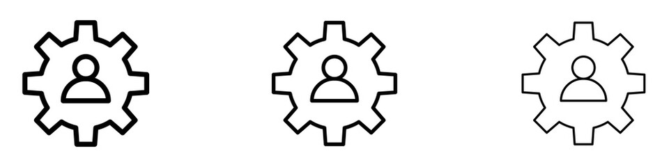 Obraz premium Account settings icons. Thin linear graphic pictogram for website