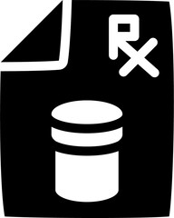 Prescription document icon. Silhouette style.