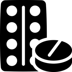Tablet medicine icon. Silhouette style.
