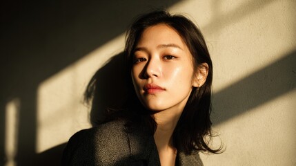 Natural Beauty Of Young Asian Woman With Radiant Skin and Serene Look