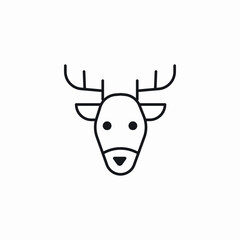 reindeer face icon sign vector