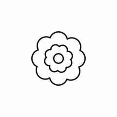rounded flower icon sign vector