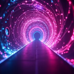 purple tunnel with light