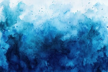 Fototapeta premium Vibrant blue watercolor texture with varying shades creating a serene and calming background effect