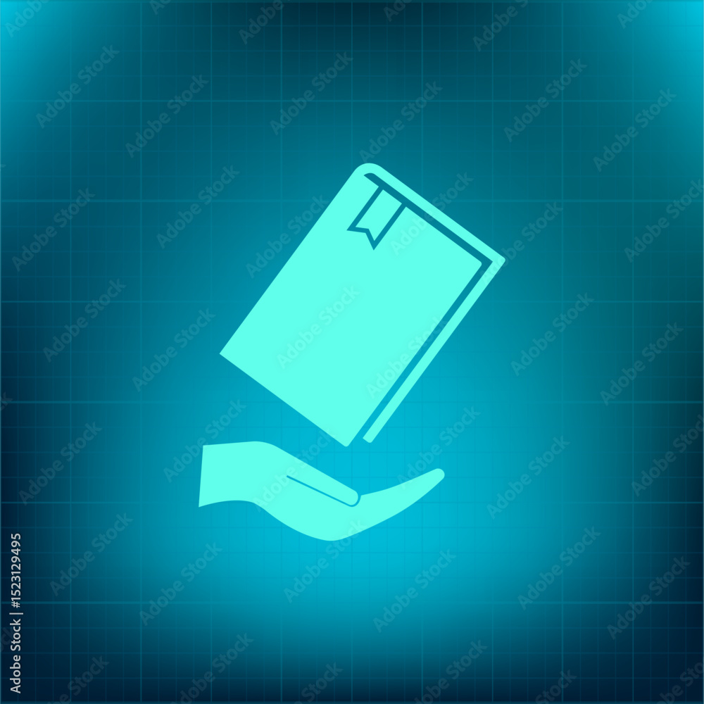 Poster vector icon on a blue background with a gradient