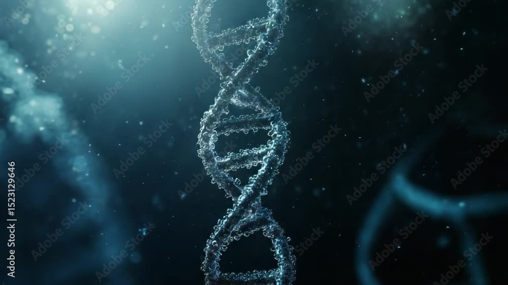 Poster discovering the mysteries of dna structure and function in a captivating deep blue context