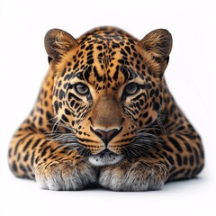 Obraz premium Majestic Leopard. Close-Up Wildlife Photography Captures Fluffy Feline Predators in Nature's Habitat