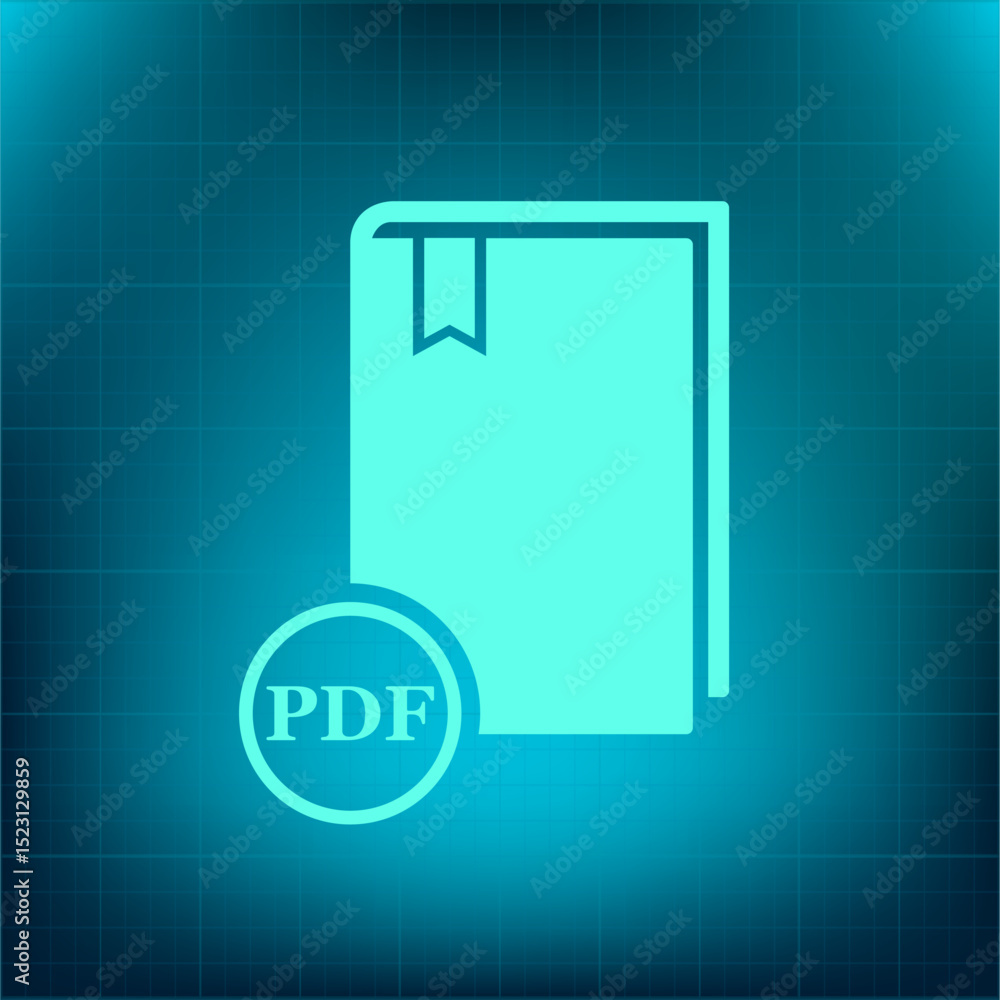Poster vector icon on a blue background with a gradient