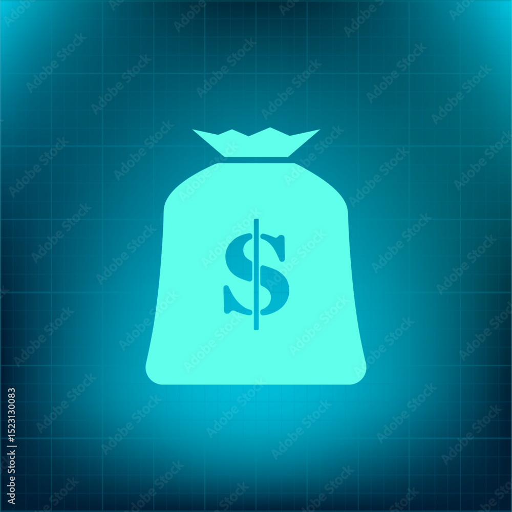 Poster vector icon on a blue background with a gradient