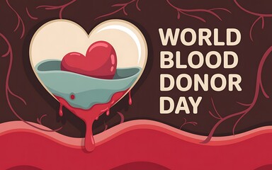 World blood donor day heart donation illustration