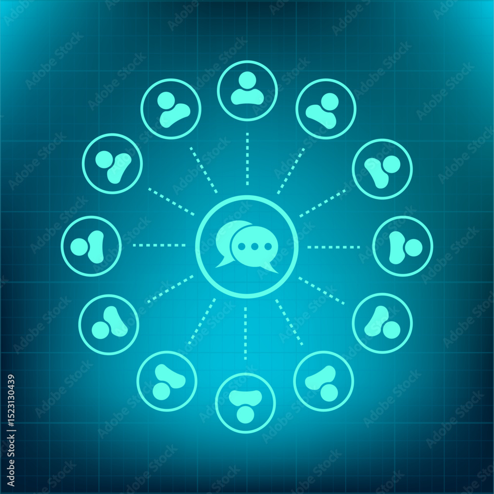 Poster vector icon on a blue background with a gradient
