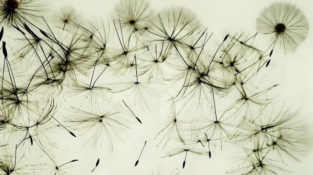 Winter Floral Pattern Vector Illustration with Dandelions and Snowflakes