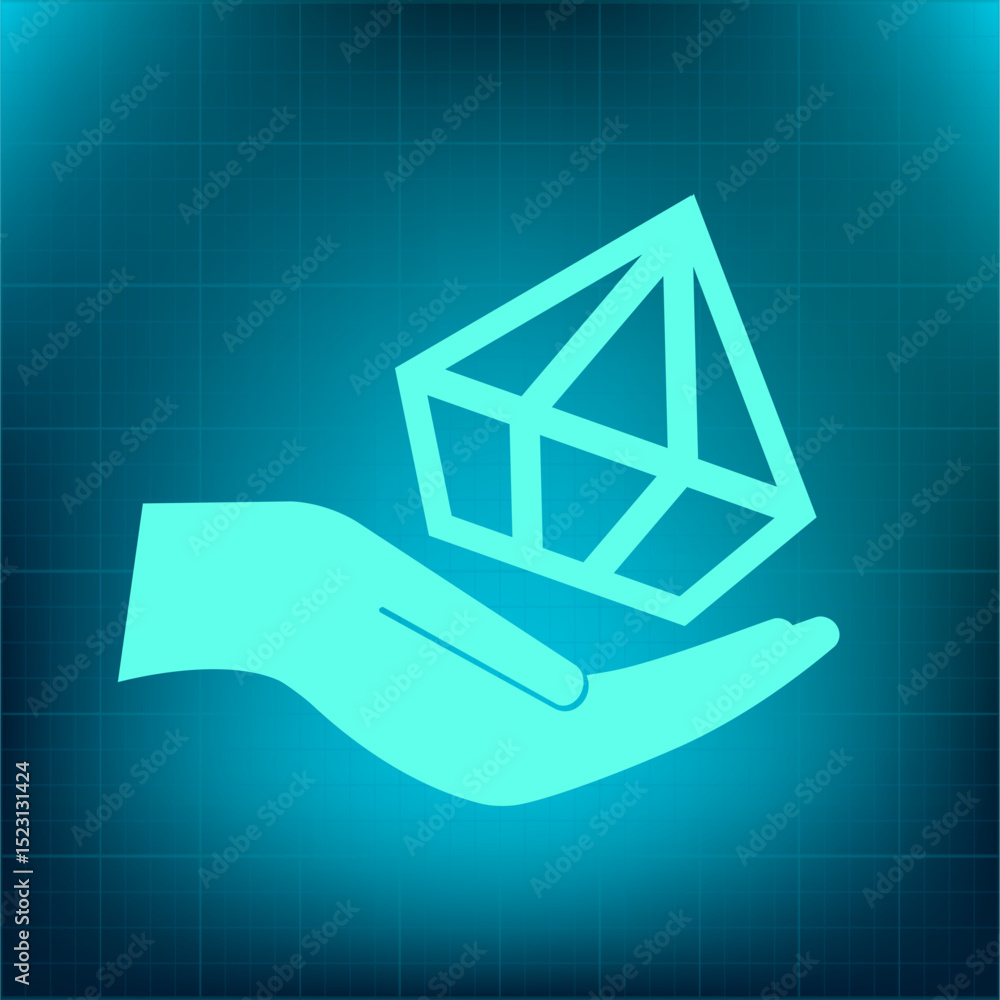 Poster vector icon on a blue background with a gradient