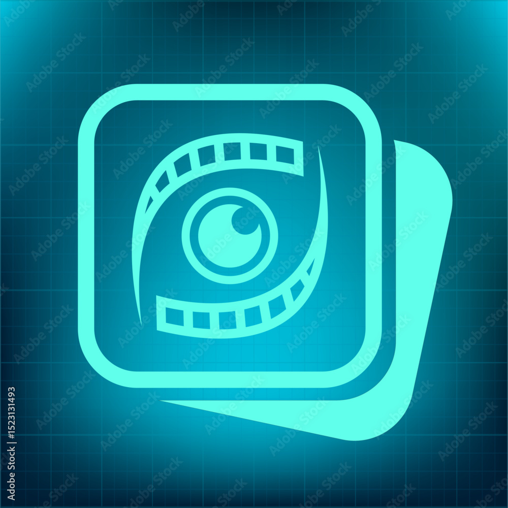 Poster vector icon on a blue background with a gradient