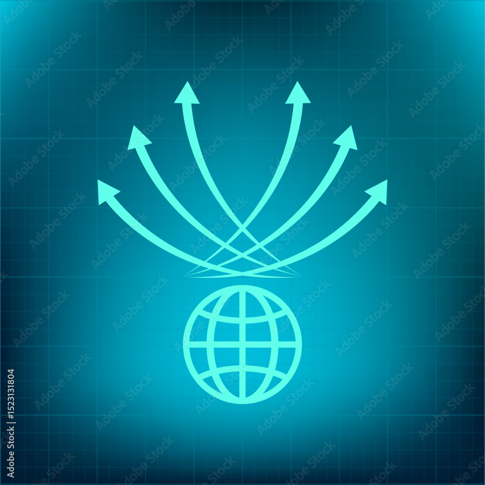 Poster vector icon on a blue background with a gradient