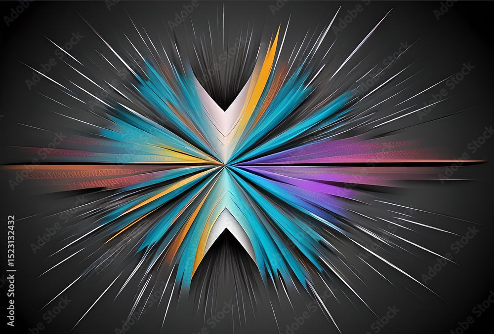 Poster visual stylish and bright effect beautiful shapes explosion flash display of light erupts with dynam