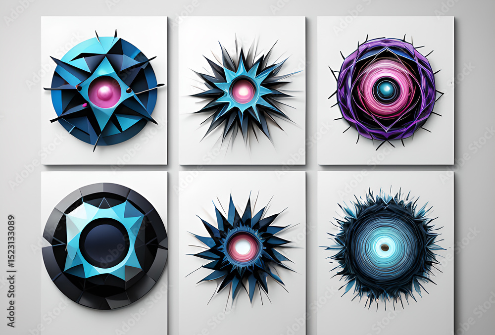Poster visual stylish and bright effect beautiful shapes explosion flash display of light erupts with dynam