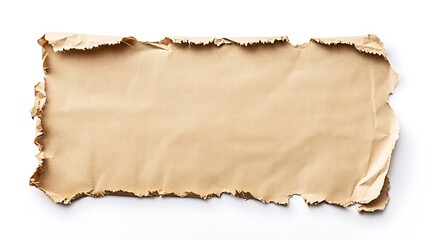 Torn Paper with Rough Edges Isolated on White Background